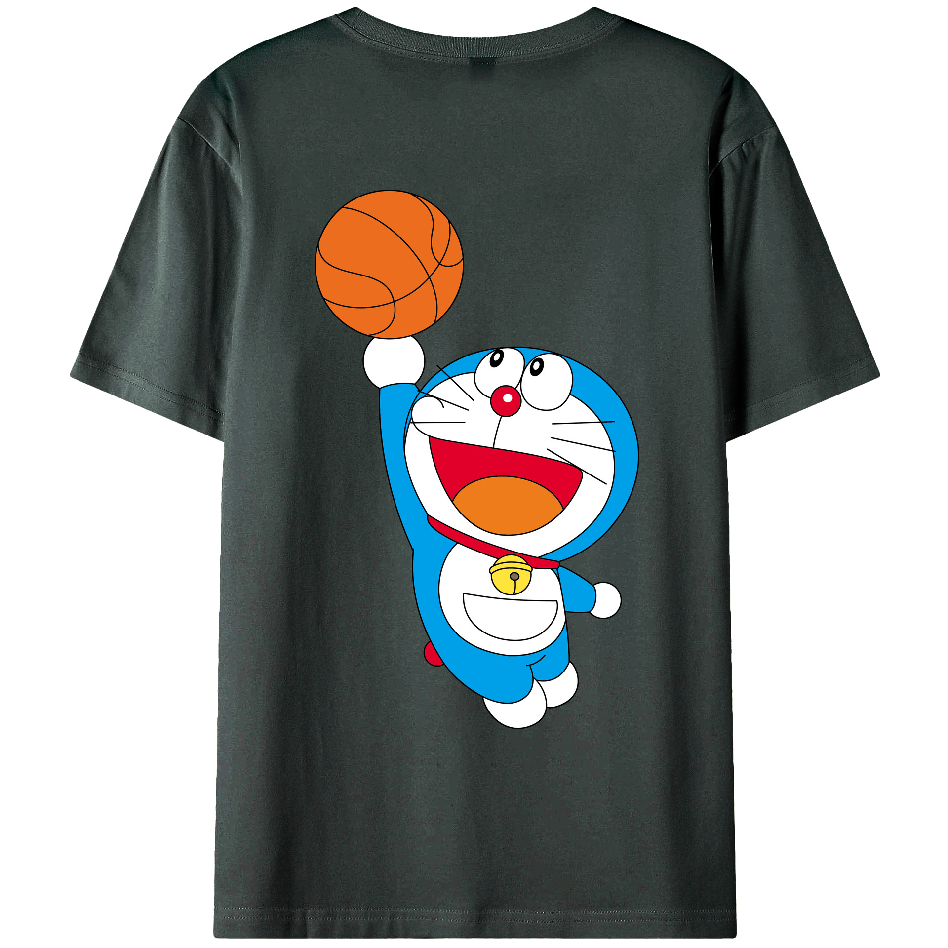 （画像用） ドラえもん Doraemon 綿100％ メンズ半袖Tシャツ（バックプリント） 通気性